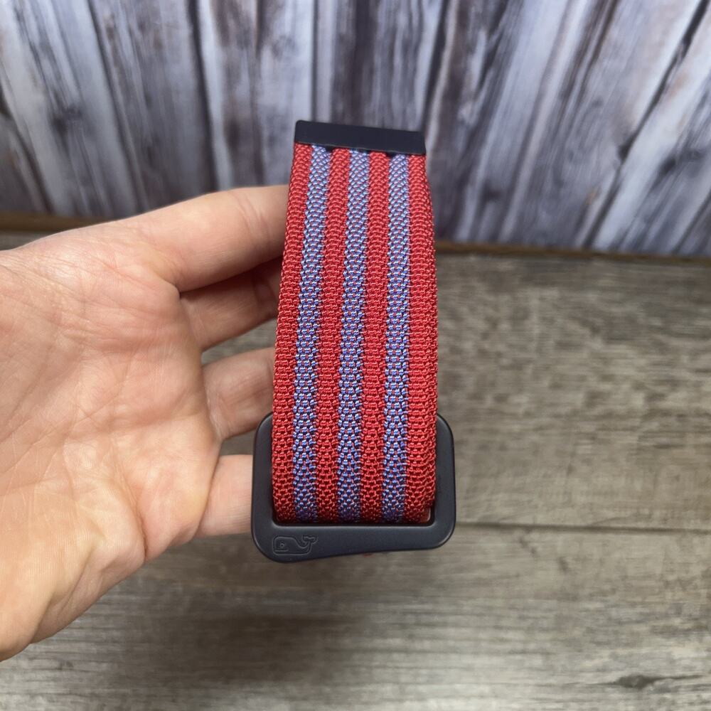 Vineyard Vines Size Large Whale Line Red Blue Performance Tech Friction Belt